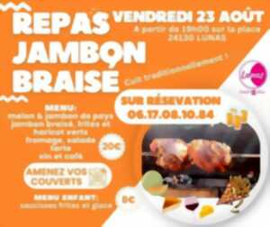 Repas jambon braisé