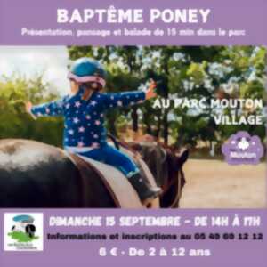 photo Baptême en poney au parc Mouton Village