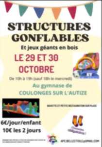 Structures gonflables et jeux géants en bois