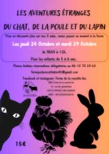 L'étrange aventure du chat, de la poule et du lapin.