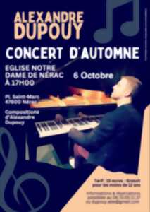 photo Concert d'automne par le pianiste Alexandre Dupouy