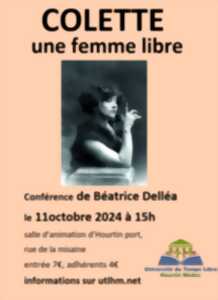 photo Conférence : « Colette, une femme libre » organisée par l'UTLHM et animée par Béatrice Déléa