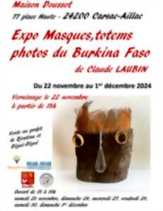 photo Exposition masques, totem et photo du Burkina Faso à la maison Doussot de Carsac