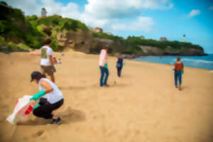 photo Sensibilisation et collecte de déchets de mégots sur la plage