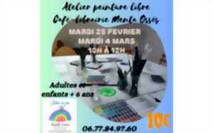 photo Atelier peinture libre pour adultes et enfants de + de 6 ans.