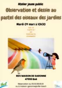 photo Atelier d’observation et de dessin au pastel des oiseaux des jardins.