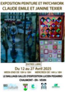 photo Exposition Claude Emile  et  Janine Texier (peinture/patchwork)