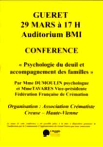 Conférence : psychologie du deuil et accompagnement des familles