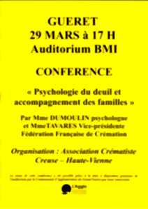 Conférence : psychologie du deuil et accompagnement des familles