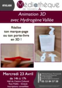 photo Atelier Animation 3D avec Hydrogène Vallée à la Médiathèque