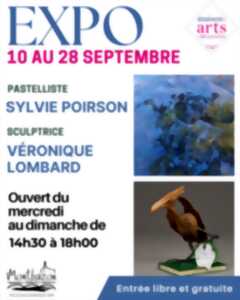 photo Véronique LOMBARD, sculptrice et Sylvie POIRSON, pastelliste